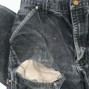 Distressed Black Carhartt Carpenter Pants